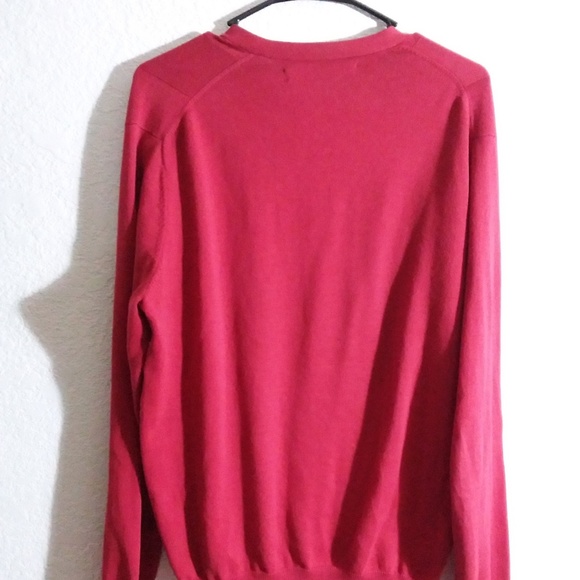 A. Perry ellis v neck Burnt Red Sweater Men's Medi - Picture 3 of 5